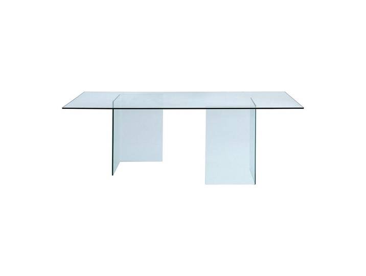 Vente-Unique Esstisch - 8 Personen - glas - transparent Coledon, Transparent, Glas, Uni, Rechteckig, 210x75x90 cm, Esszimmer, Esstische
