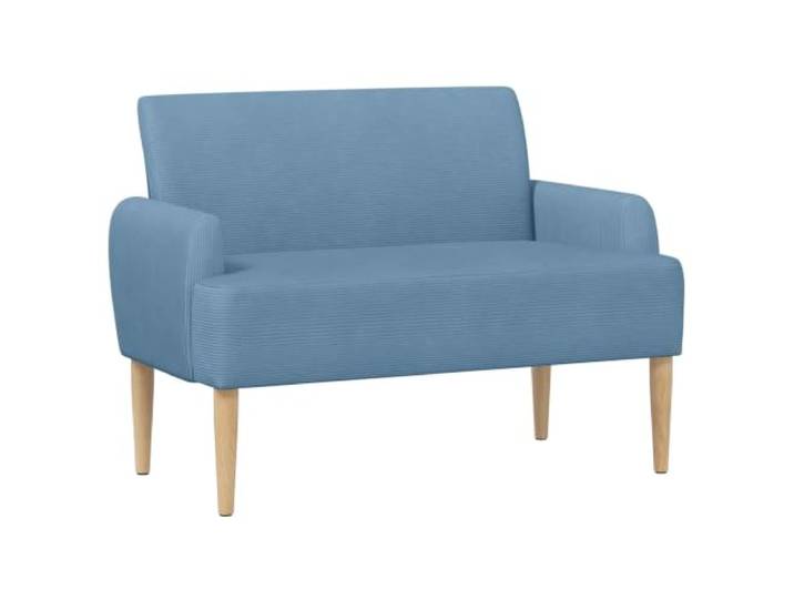 VIHHQGC Loveseat mit Knopfheftung Blau 116x67x81 cm Cordstoff 100% Polyester-Velours, atmungsaktives Material, abnehmbares Kissen, einfache Montage mit Bohrmaschine, stabile