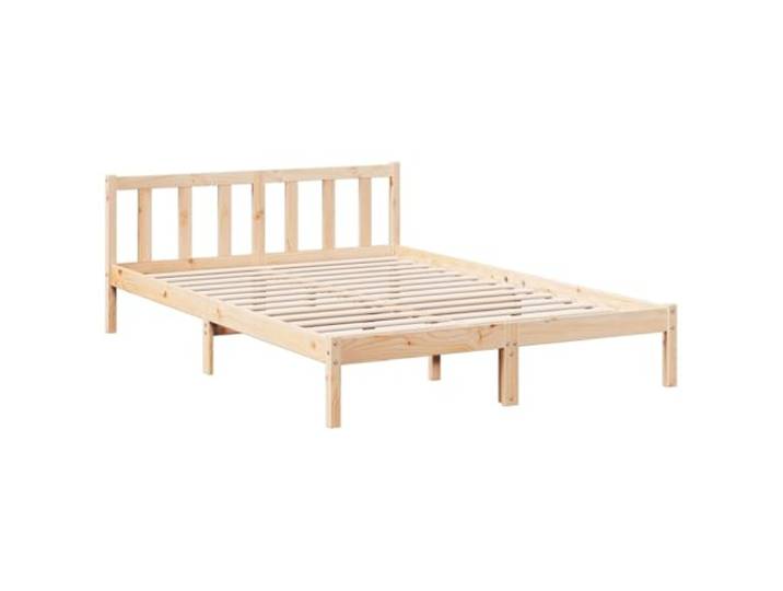 KTHLBRH Extra langes Bett ohne Matratze 160 x 220 cm aus Kiefernholz Lattenrost inklusive, Kopfteil für Rückenstütze, stabile Beine, Montage erforderlich