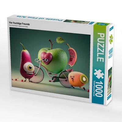 CALVENDO Puzzle Vier fruchtige Freunde | 1000 Teile Lege-Größe 64x48cm Foto-Puzzle für glückliche Stunden