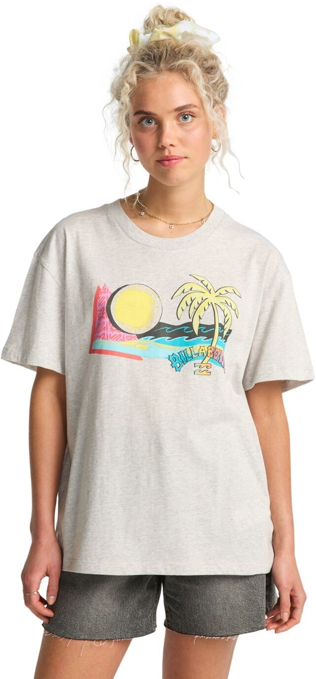 T-Shirt BILLABONG "Hot Tropics", Damen, Gr. XL, beige (grau heather), Obermaterial: 100% Baumwolle., Shirts T-Shirt grau heather XL