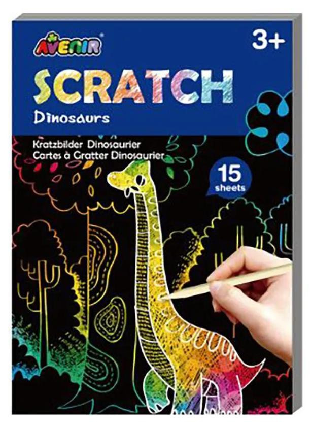 Avenir Mini Scratch-dinosaurus Kleurboek voor kinderen
