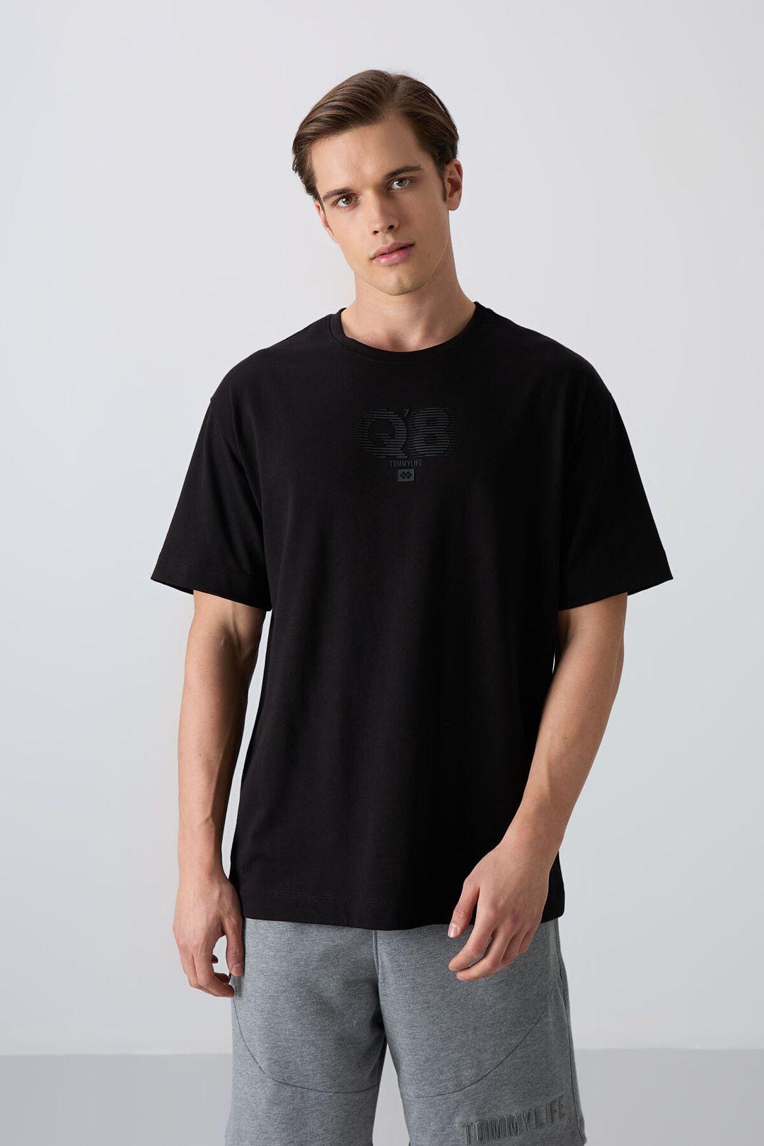 Overmaat Geprinte Logo Rundhals T-shirt