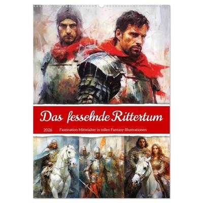 Das fesselnde Rittertum. Faszination Mittelalter in tollen Fantasy-Illustrationen (Wandkalender 2026 DIN A2 hoch), CALVENDO Monatskalender