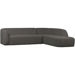 Ecksofa Sloping aus Chenille, modern, rechts, dunkelgrau, komfortabel gepolstert
