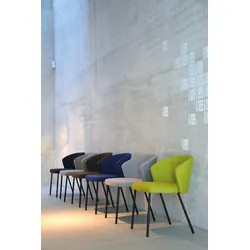 Stuhl Mila mit Stoffbezug, modernes Design, gepolstert, Metallgestell schwarz, bequem für Dein Zuhause