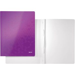 Leitz Schnellhefter 3001-00-62 WOW, A4, violett, PP-laminierter Karton, 10 Stück