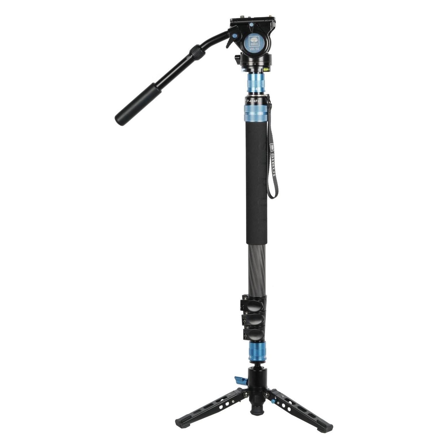 Sirui P-424FL Carbon Fibre Monopod with Stand and video head VH-10 (Carbon, Metall) (780456)