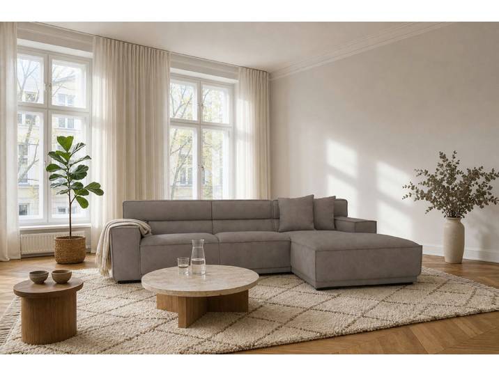 foamnova Ecksofa Umea, grosszügige Sitzfläche, Maße B 280 × T 170 × H 78 cm, Sitzbreite 224 cm, Liegetiefe bis 170 cm zum Ausstrecken