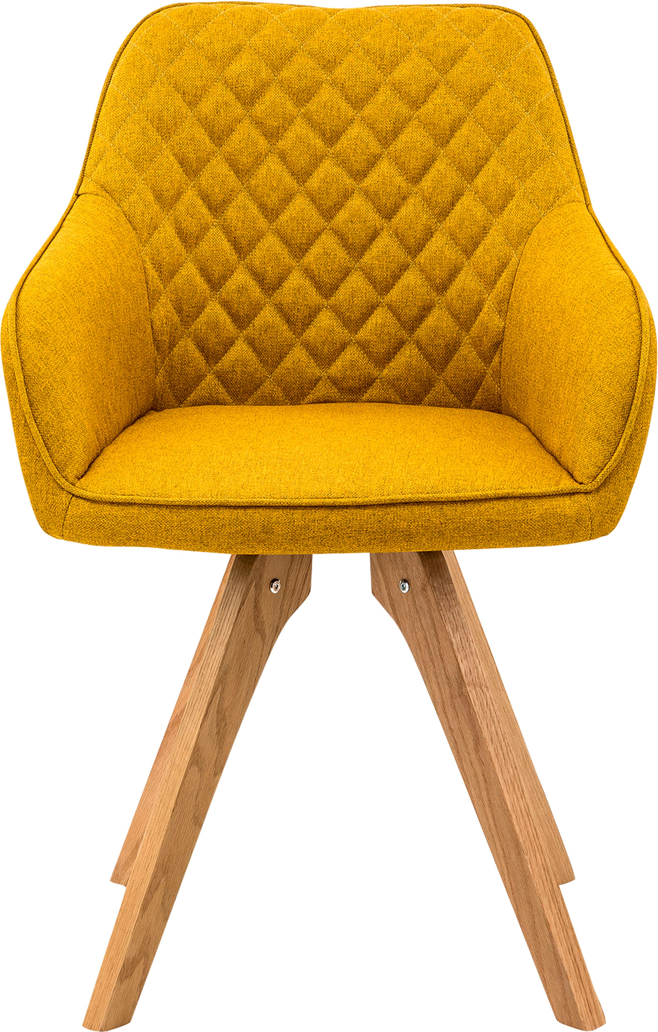 Essgruppe SALESFEVER "Växjö - Familienfreundlicher Esstisch inkl. Stühle", gelb, Sitzmöbel-Sets, Essgruppe, bestehend aus 4 modernen Polsterstühlen und einem 180 cm breitem Tisch gelb Einheitsgröße