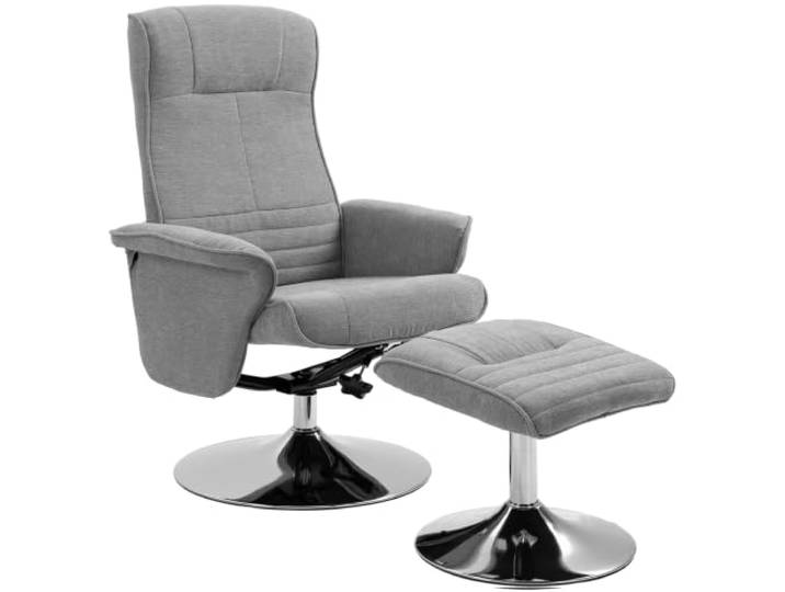 HOMCOM Relaxsessel mit Hocker Fernsehsessel mit Samt-Optik Grau