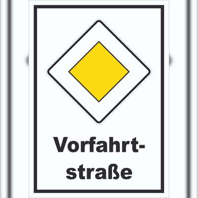 HB-Druck Vorfahrtstraße Schild A6 Rückseite selbstklebend