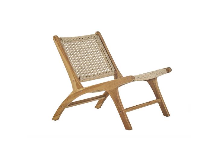 Fauteuil lounge en bois teck massif et corde tressée SUMBA