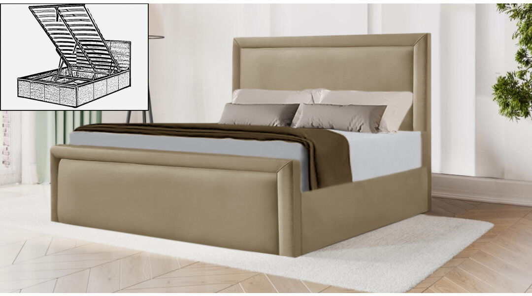 Brayden Studio Milan Upholstered Ottoman Storage Bed Mink Kingsize (5')