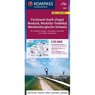 KOMPASS Fahrradkarte 3369 Fischland-Darß-Zingst, Rostock, Recknitz-Trebeltal, Mecklenburgische Schweiz 1:70.000, Sonstige von , KOMPASS Freytag &