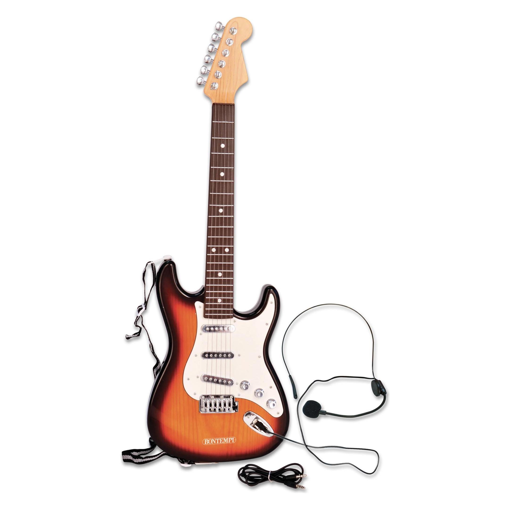Bontempi E-Gitarre mit Gitarrengurt und Mikrofon (Multilingual) (241310)