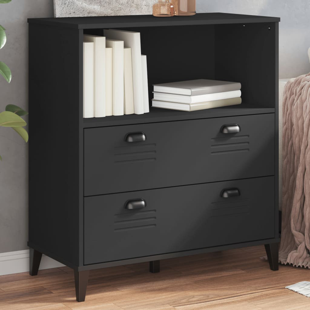 Latitude Run Aurther 90cm H x 80cm W Bookcase Black