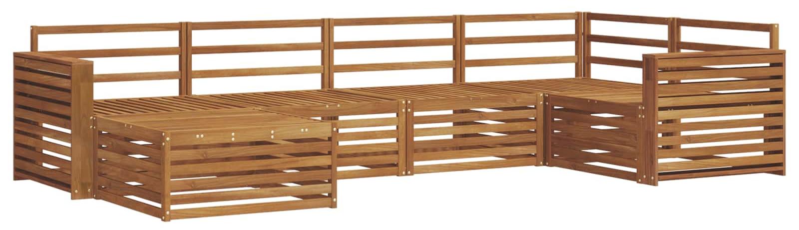 Outdoor-Sofagarnitur 6 pcs Natur
