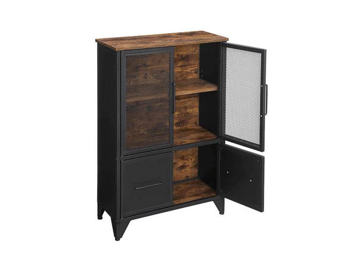 Boxxx Kommode, Braun, Schwarz, Metall, Vintage, 2 Fächer, 70x100x33 cm, Beimöbel erhältlich, stehend, Wohnzimmer, Kommoden & Sideboards, Kommoden