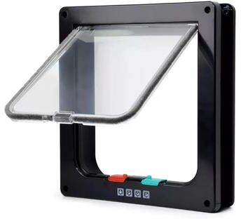 Uplift Essentials Weatherproof 4 Way Locking Pet Door black l
