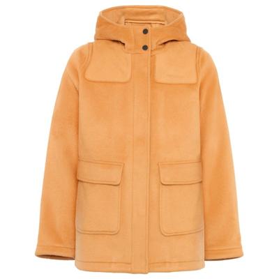 KnowledgeCotton Apparel - Women's Felted Wool Duffle Coat - Parka Gr XL orange