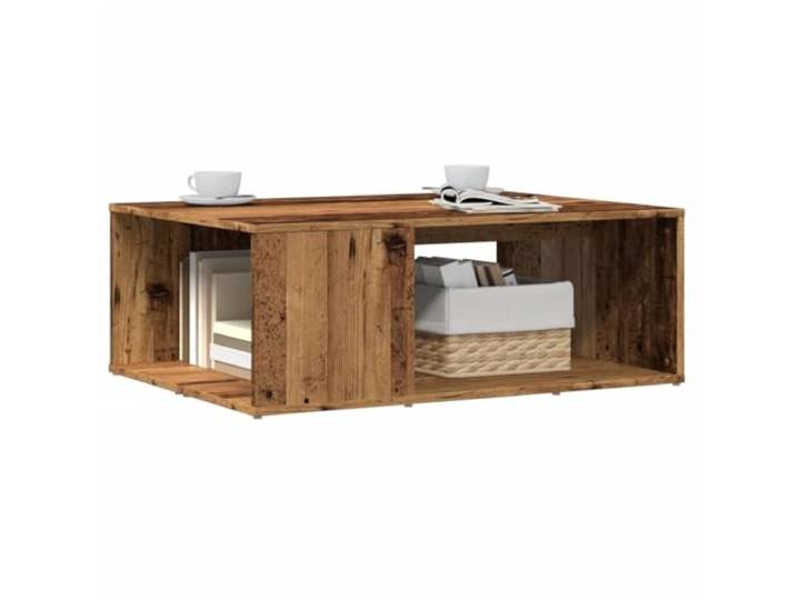 HEFZGDB Couchtisch Altholz-Optik 90x67x33 cm Holzwerkstoff mit reichlich Stauraum, stabile Tischplatte, pflegeleicht, langlebig und robust für Wohnzimmer