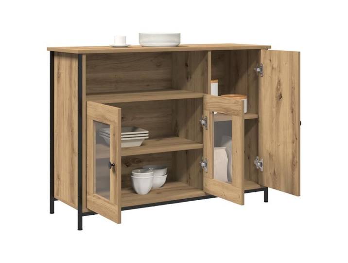 Elégant Buffet - chêne artisanal - 100x35x75 cm - bois d'ingénierie - Meuble de Rangement Vitrine &3656372