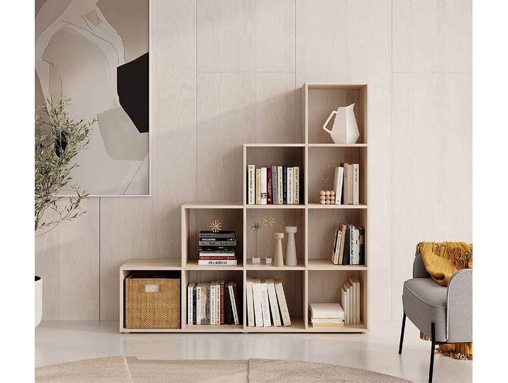 Regal Luna Spanplatte, beschichtet Braun/Eiche Sonoma Dekor 149 x 149cm