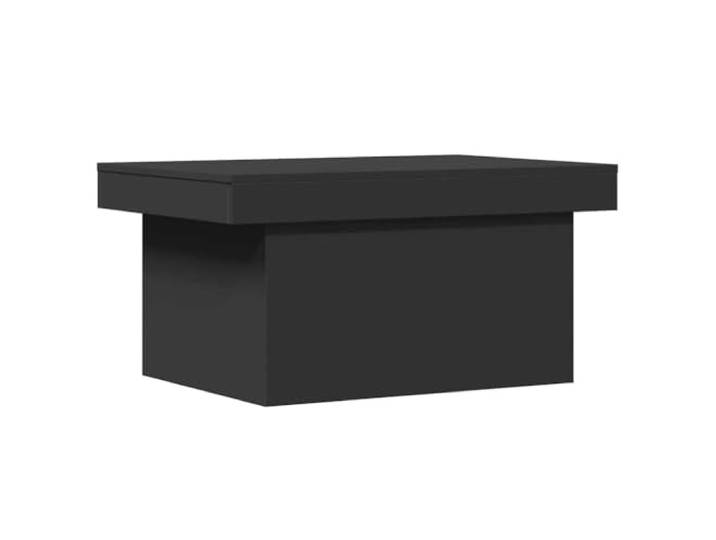 fsahslih Couchtisch Schwarz 80x55x40 cm Holzwerkstoff mit Stauraum Schwarzer Sofatisch fürs Wohnzimmer mit ausziehbarer Platte und Fach für Zeitungen, Snacks oder Fernbedienung.