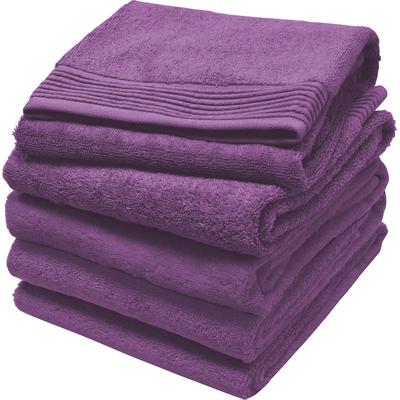 Handtuch PRIMERA "Premium", lila (pflaume), B:50cm L:100cm, Walkfrottier, Obermaterial: 100% Baumwolle, Handtücher, mit einer eleganten Chenille-Bordüre