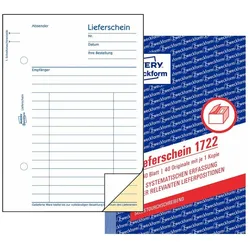 AVERY Zweckform Lieferschein Formularbuch 1722 - 2 x 40 Blatt