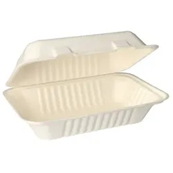 PAPSTAR 125 Menüboxen, Zuckerrohr "pure" ungeteilt 7,9 cm x 15,5 cm x 23 cm weiss