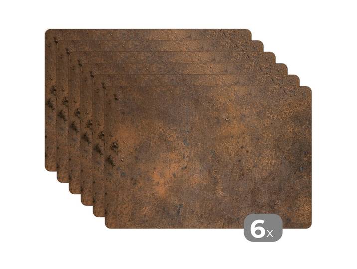 PLATZSETS 6er-Set Rostdruck - Eisen - Braun 45x30 cm Tischset