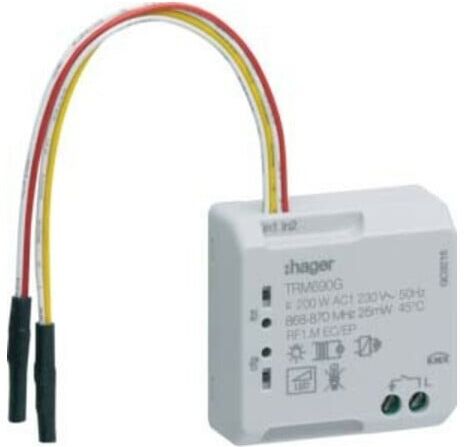 Hager Actionneur encastrable radio 1-f. binaire 2-f. 230V 4A TRM690G (TRM690G)