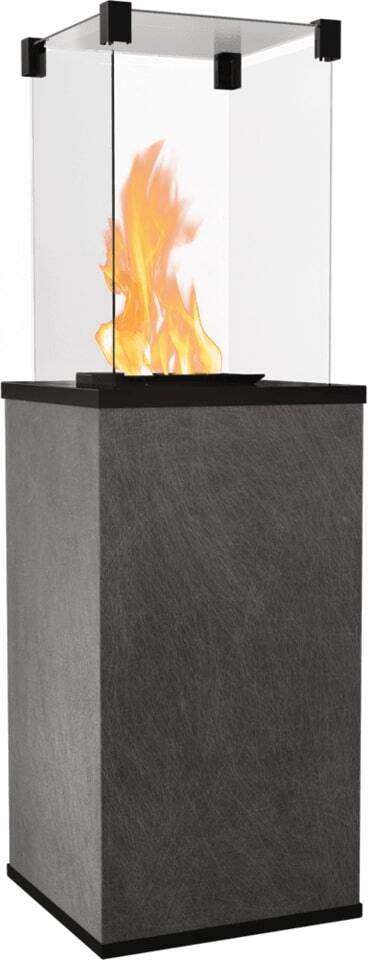 KRATKI Gaskamin PATIO Quarzstein Seta Liquorice Gasheizgerät 4-8,2 kW