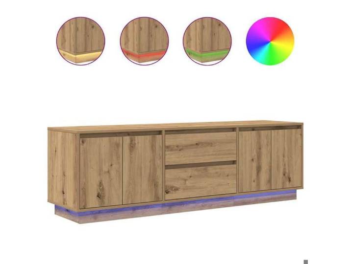 Printemps/été 2025  Meuble TV avec éclairages LED chêne artisanal 160 5x41x50 cm EU2634