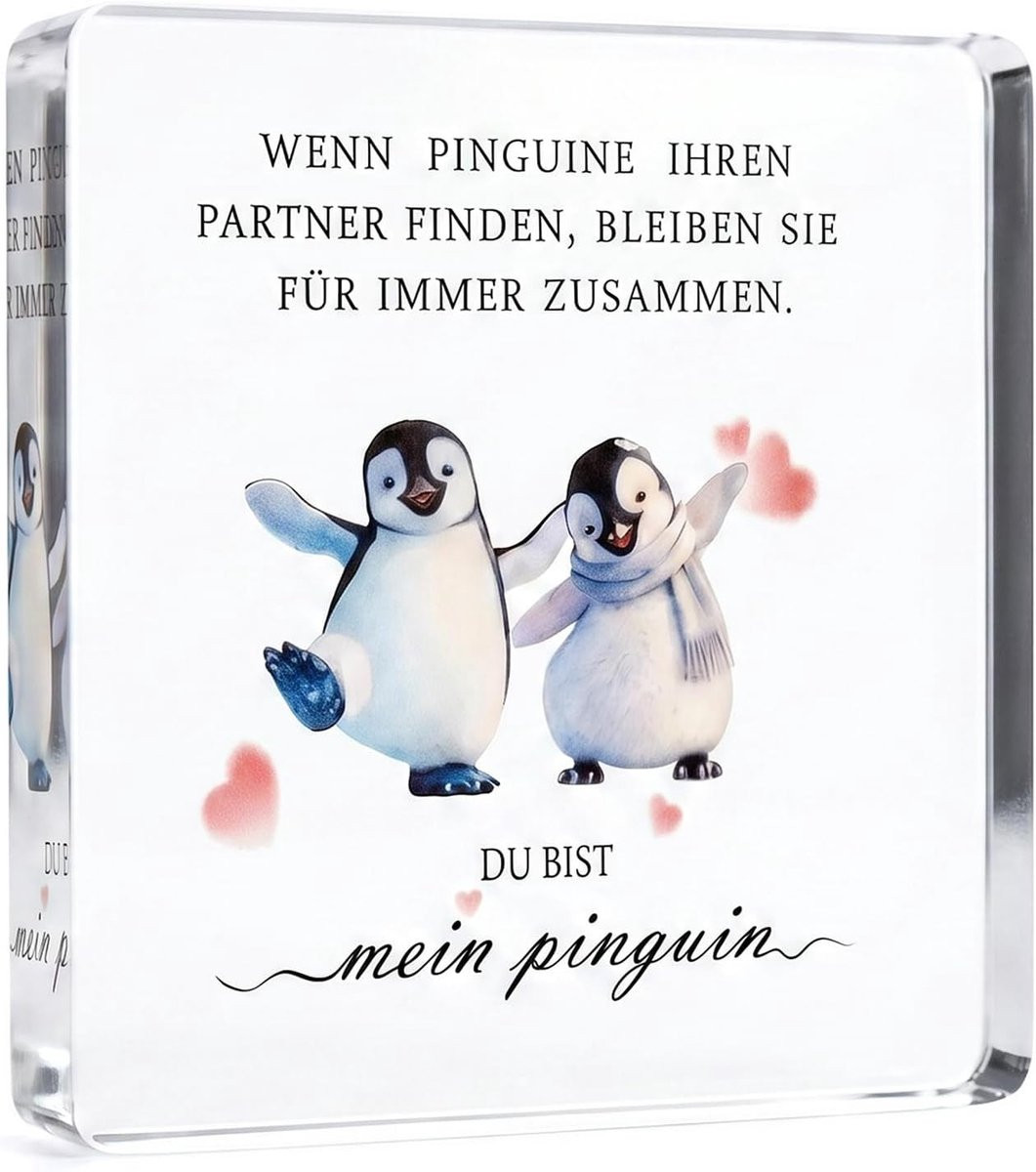 Du Bist Mein Penguin Decoratief Cadeau voor Koppels voor Valentijnsdag en Huwelijksverjaardag