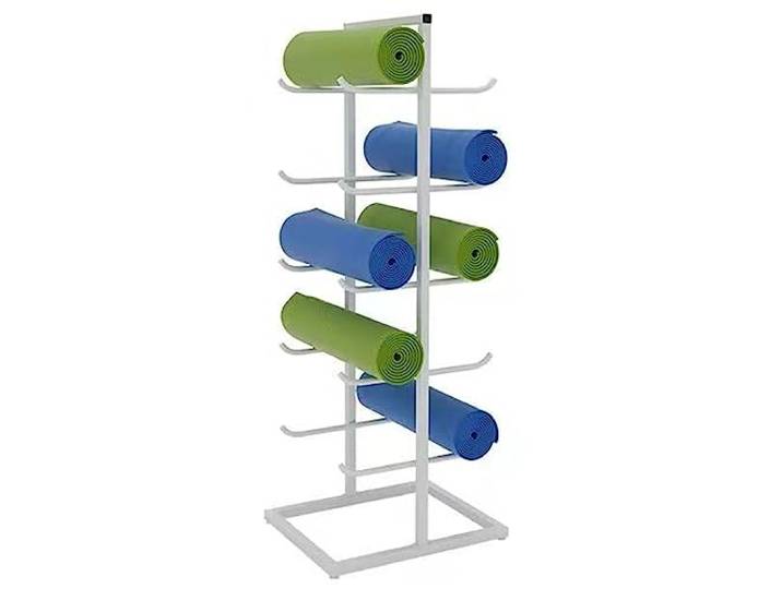 Yoga-Mattenständer Yogamattenhalter Aufbewahrungsregal for Yogamatten aus Metall, Heim-Fitnessstudios, Fitnesscenter, Yogamattenhalter for Yogamatten-Widerstandsbänder, Organizer for stehende Trainin