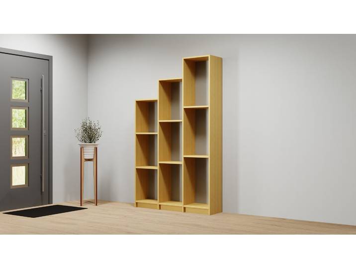 Stufenkleiderschrank 30 cm tief Echtholz Furnier Eiche geölt