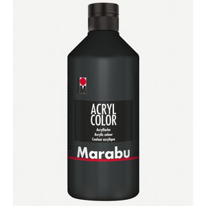 Marabu Acrylfarben 120175073, Acryl Color, schwarz, 500ml