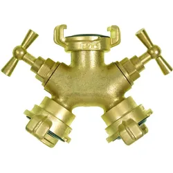 Magni, Schlauchanschluss + Schlauchverbinder, Geka 80333CSB Zweiwegeventil 1/2 Zoll mit Regulier-Schliessventil aus Messing, Gold, 18 x 8 x 13 cm