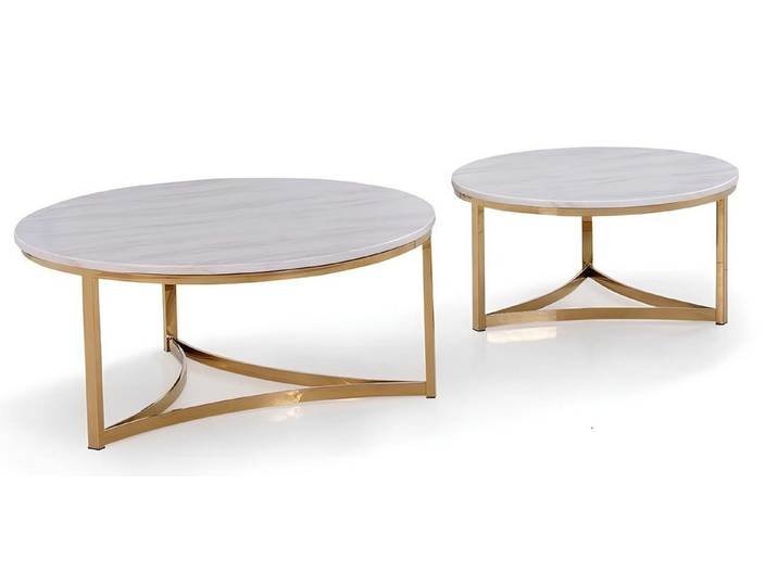 JVmoebel Couchtisch Marmor Beistelltische in klassischem Design für elegantes Wohnen (Set 2x Couchtisch AKM-20), Made in Europa