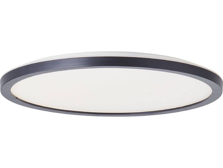 BRILLIANT schwarze LED Deckenleuchte BRENNAN IP44 Deckenlampe mit 3-Stufen-Dimmer Ø 30cm 17,5W 2000 Lumen 3000 Kelvin Metall/Kunststoff