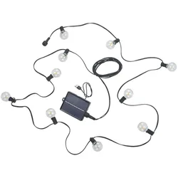 Lichterkette Außenlampe Solarleuchte 10x Glühbirne Fernbedienung LED L 57 cm