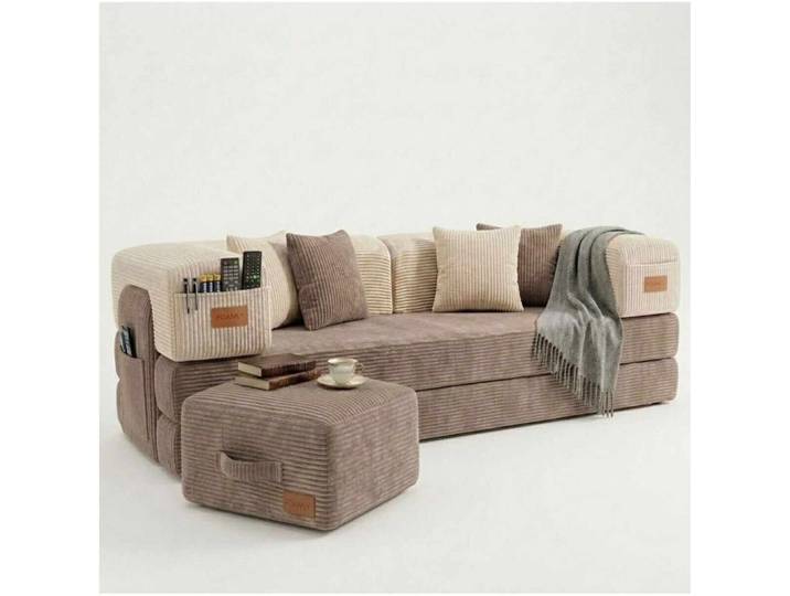 Bettsofa Duo Nerz Creme Leinenstoff B 200 T 90 cm - Bettsofa