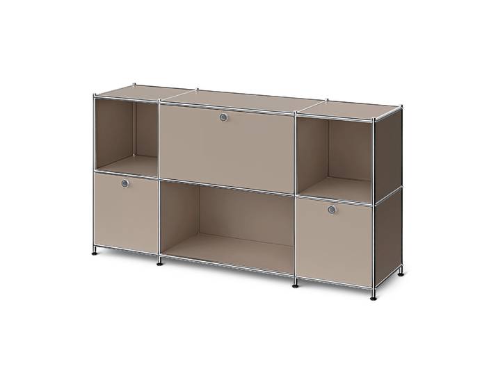 Tchibo - Sideboard Metall »Cn3« mit 3 Klappenfächern - 153x40x82,5cm - taupe -