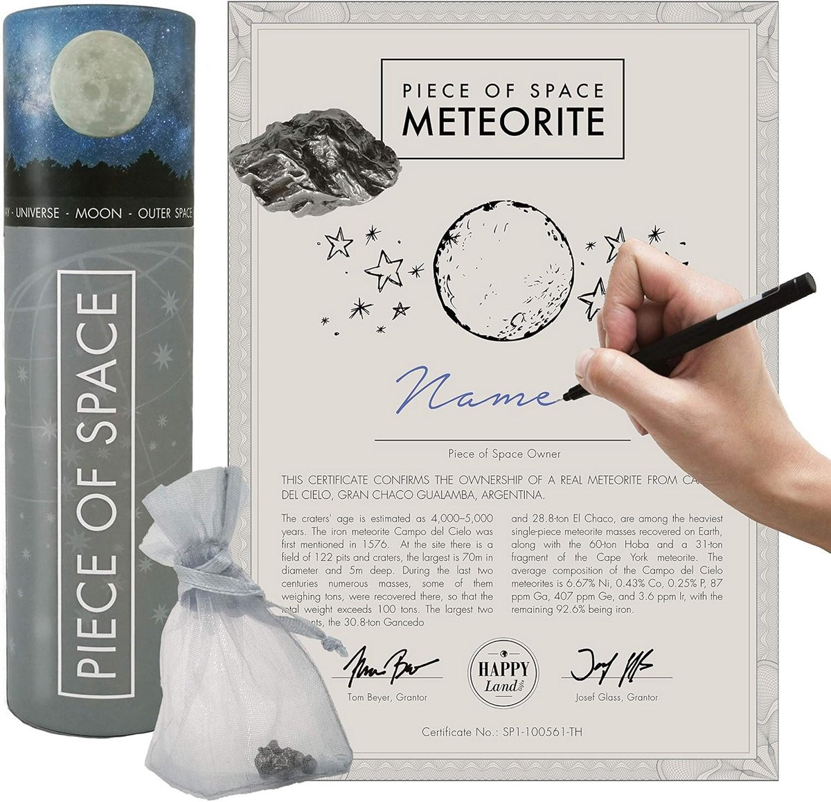 Echte Meteoriet - Stuk Ruimte IJzer voor op tafel