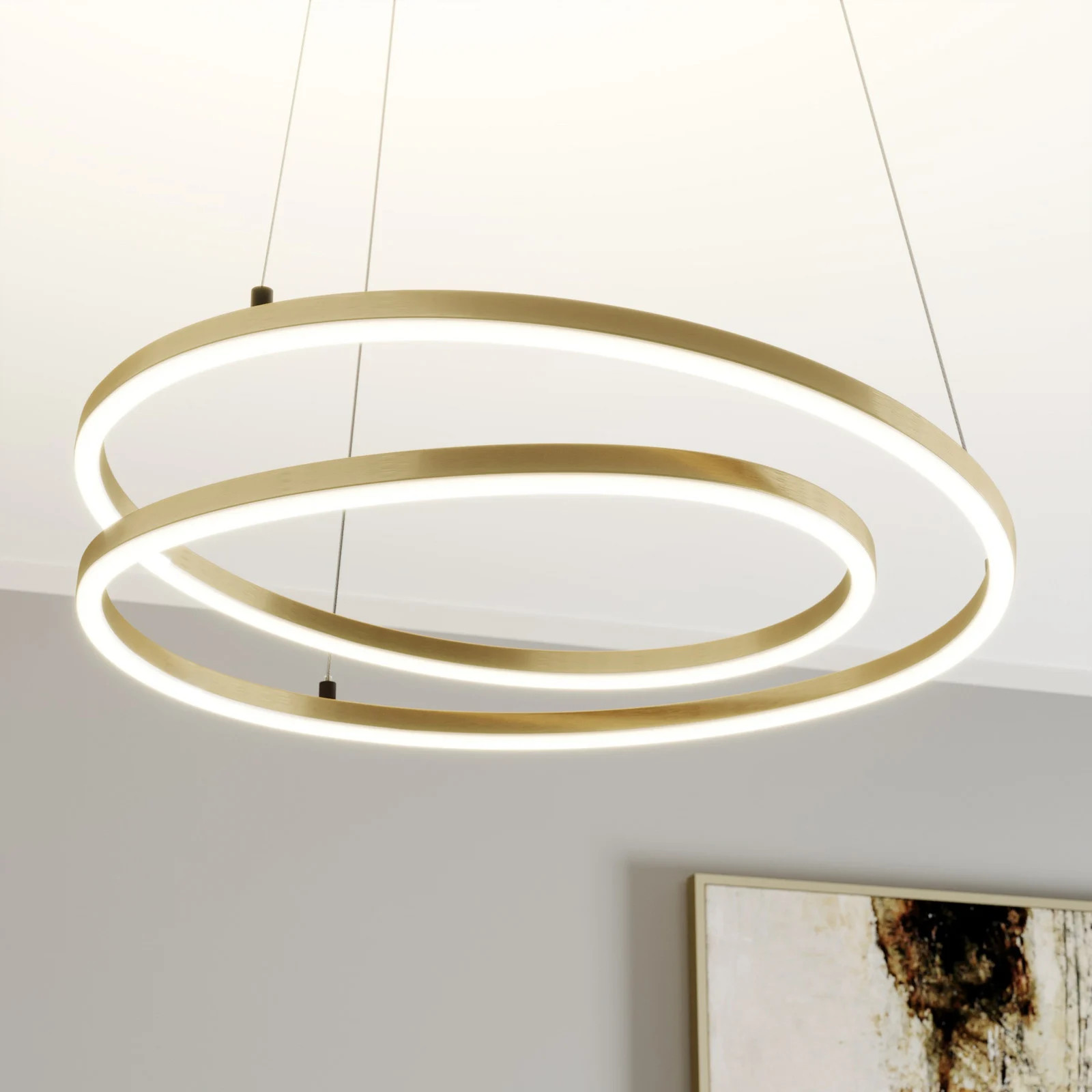 Lindby Davian LED Hanglamp Ring - Messing/Goud - Modern - Aluminium