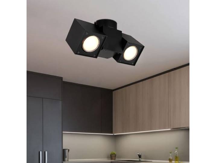 Deckenlampe Deckenleuchte Spotlampe Dreh-schwenkbar Metall Schwarz 2-Flammig