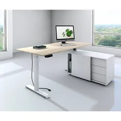 Schreibtisch höhenverstellbar mit Sideboard Mewo 1